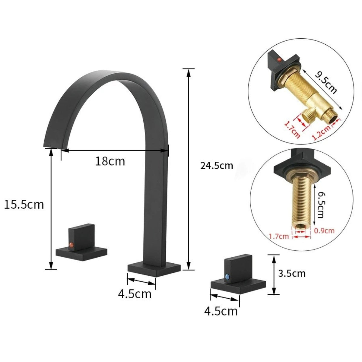 Robinet de lavabo 3 trous Rimini
